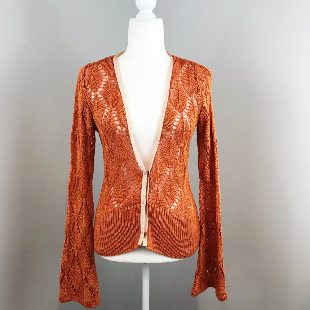 ✂️CLEARANCE CAbi Open Weave Bell Sleeve Cardigan